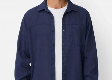 Camel Active ανδρικό πουκάμισο με τσέπη και κεντημένο monogram Regular Fit - C261-409136-7S36 Μπλε Σκούρο - CAMEL ACTIVE - 