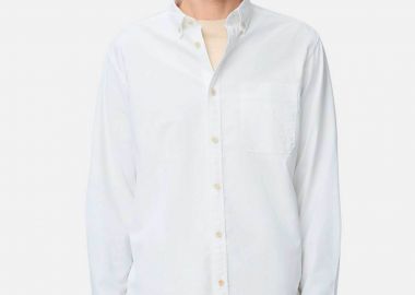 Camel Active ανδρικό πουκάμισο oxford button down με τσέπη και κεντημένο monogram Regular Fit - C261NOS-409105-9S05 Λευκό - CAMEL ACTIVE - 