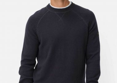 Camel Active ανδρικό πουλόβερ με monogram Regular Fit - C261-409500-7K56 Μπλε Σκούρο - CAMEL ACTIVE - 