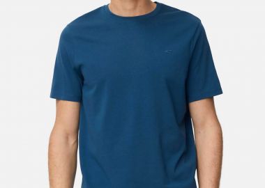 Camel Active ανδρικό T-shirt με κεντημένο monogram Regular Fit - C261-409700-7T07 Μπλε - CAMEL ACTIVE - 