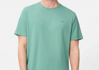 Camel Active ανδρικό T-shirt με κεντημένο monogram Regular Fit - C261-409700-7T07 Πράσινο - CAMEL ACTIVE - 