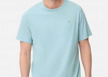 Camel Active ανδρικό T-shirt με κεντημένο monogram Regular Fit - C261-409700-7T07 Πράσινο Aqua - CAMEL ACTIVE - 