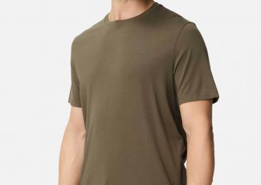 Camel Active ανδρικό T-shirt με κεντημένο monogram Regular Fit - C261NOS-409700-9T87 Λαδί - CAMEL ACTIVE - 