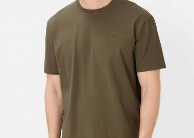 Camel Active ανδρικό T-shirt με κεντημένο monogram Relaxed Fit - C261-409700-7T30 Λαδί - CAMEL ACTIVE - 