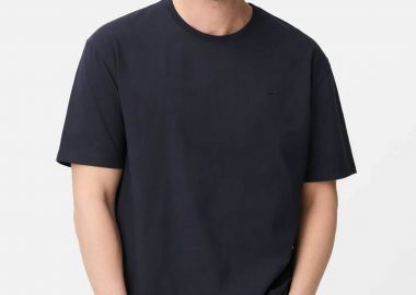 Camel Active ανδρικό T-shirt με κεντημένο monogram Relaxed Fit - C261-409700-7T30 Μπλε Σκούρο - CAMEL ACTIVE - 