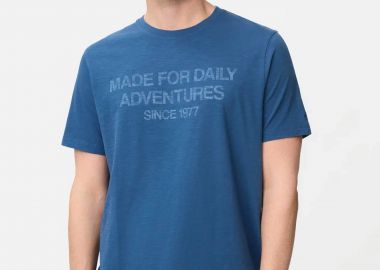 Camel Active ανδρικό T-shirt με lettering Regular Fit - C261-409700-7T54 Μπλε - CAMEL ACTIVE - 