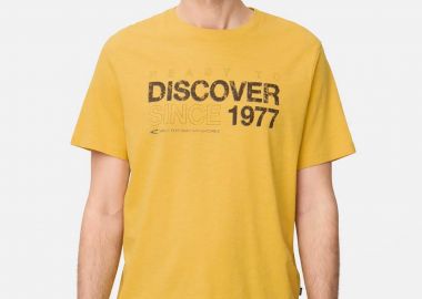 Camel Active ανδρικό T-shirt με lettering Relaxed Fit - C261-409700-7T17 Κίτρινο - CAMEL ACTIVE - 