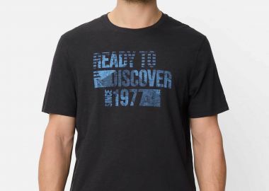 Camel Active ανδρικό T-shirt με lettering Relaxed Fit - C261-409700-7T17 Μπλε Σκούρο - CAMEL ACTIVE - 