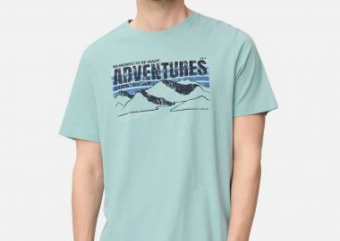 Camel Active ανδρικό T-shirt με monogram print Regular Fit - C261-409700-7T02 Πράσινο Aqua - CAMEL ACTIVE - 