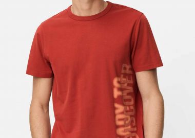 Camel Active ανδρικό T-shirt με print Regular Fit - C261-409700-7T27 Κεραμιδί - CAMEL ACTIVE - 