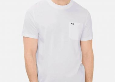 Camel Active ανδρικό T-shirt με τσέπη και κεντημένο monogram Regular Fit - C261-409700-7T28 Λευκό - CAMEL ACTIVE - 