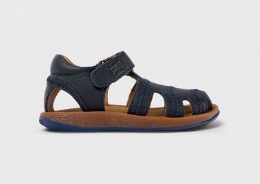 Camper βρεφικά δερμάτινα πέδιλα με velcro και λογότυπο 