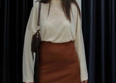 CANVAS γυναικεία λεπτή μπλούζα με γιακά χαμόγελο - SOU - 