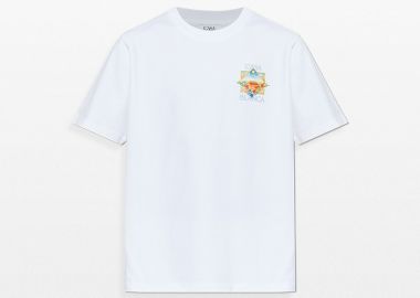 CASABLANCA Ανδρικό Λευκό Printed T-Shirt - CASABLANCA - 