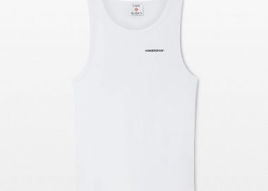 CASABLANCA Ανδρικό Λευκό Ribbed Tank Top - CASABLANCA - 