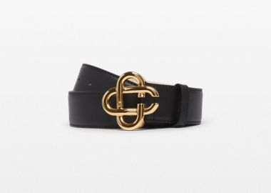 CASABLANCA Ανδρικό Μαύρο Black Gold CC Logo Buckle Belt - CASABLANCA - 