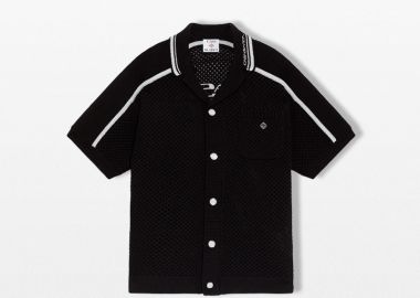 CASABLANCA Ανδρικό Μαύρο Black Short Sleeve Mesh Shirt - CASABLANCA - 