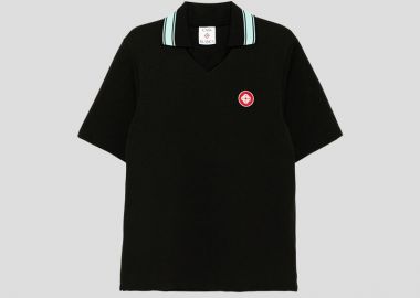 CASABLANCA Ανδρικό Μαύρο Interlock Polo T-Shirt - CASABLANCA - 