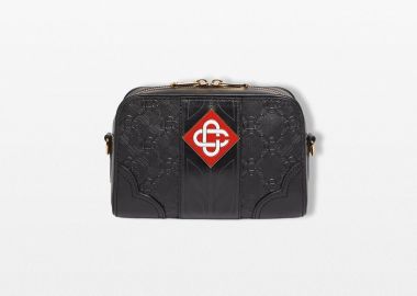 CASABLANCA Ανδρικό Μαύρο Monogram Crossbody Bag - CASABLANCA - 
