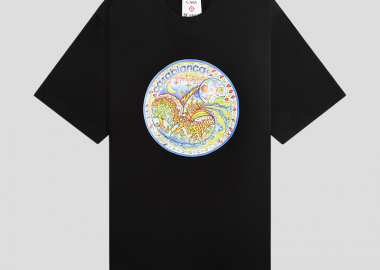 CASABLANCA Ανδρικό Μαύρο The Four Elements T-Shirt - CASABLANCA - 