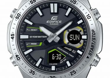 CASIO Edifice Dual Time Chronograph - EFV-C110D-1A3VEF, Silver case with Stainless Steel Bracelet - Casio - 