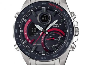 CASIO Edifice Solar Powered Premium Chronograph - ECB-900DB-1AER, Silver case with Stainless Steel Bracelet - Casio - 