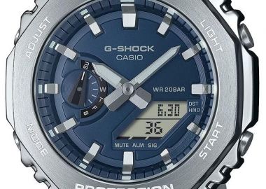 CASIO G-Shock Chronograph - GM-2110D-2BER Silver case with Stainless Steel Bracelet - Casio - 