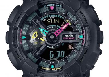 CASIO G-Shock Cronograph - GA-110MF-1AER, Black case with Black Rubber Strap - Casio - 