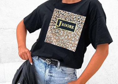 casual chic T-shirt J'adore black - PerfectDress.gr - 