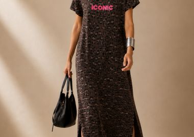 casual λεοπάρ cotton φόρεμα Iconic - PerfectDress.gr - 