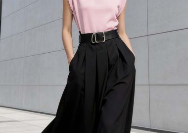 casual maxi φόρεμα ζώνη Doppio ροζ - PerfectDress.gr - 