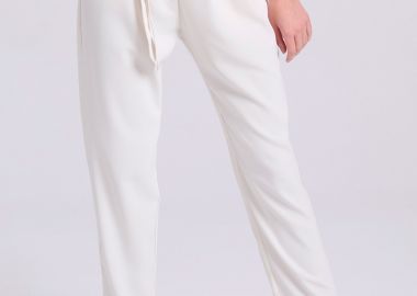 Casual παντελόνι με διπλή πιέτα στη μέση - FUNKY BUDDHA - 