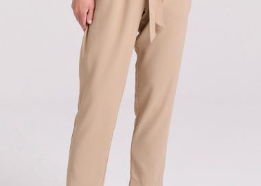 Casual παντελόνι με διπλή πιέτα στη μέση - FUNKY BUDDHA - 