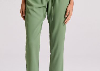 Casual παντελόνι με διπλή πιέτα στη μέση - FUNKY BUDDHA - 