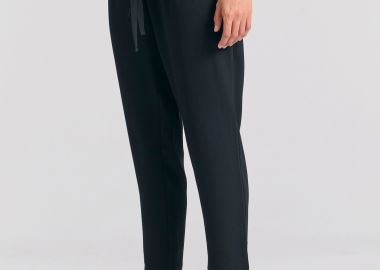 Casual παντελόνι με πιέτες και ζώνη στη μέση - FUNKY BUDDHA - 