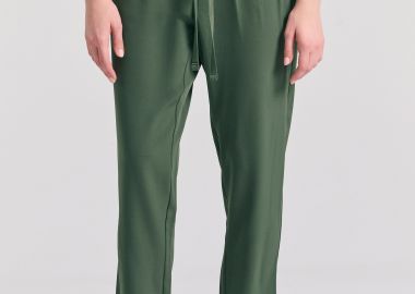 Casual παντελόνι με πιέτες και ζώνη στη μέση - FUNKY BUDDHA - 