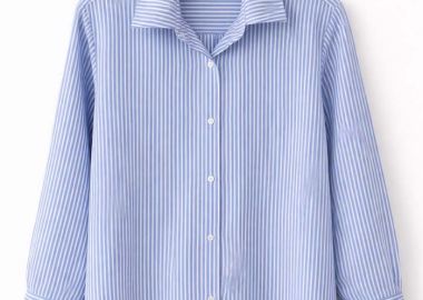 casual ριγέ πουκάμισο Stripes σιέλ - PerfectDress.gr - 