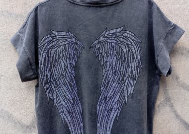 casual t-shirt Angel ανθρακί - PerfectDress.gr - 