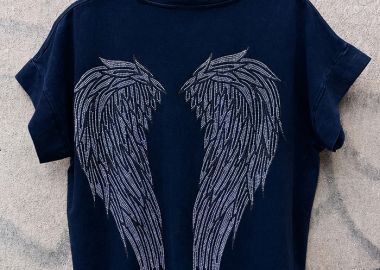 casual t-shirt Angel μαύρο - PerfectDress.gr - 
