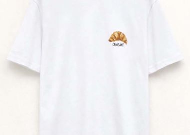 casual T-shirt Croissant λευκό - PerfectDress.gr - 