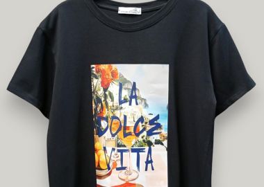 casual T-shirt Dolce Vita μαύρο - PerfectDress.gr - 