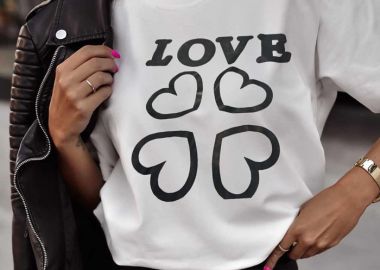 casual T-shirt Love white - PerfectDress.gr - 
