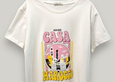 casual T-shirt Marocco λευκό - PerfectDress.gr - 
