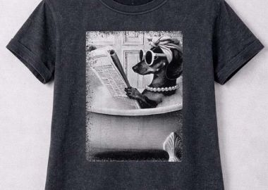 casual T-shirt Posh Dog μαύρο - PerfectDress.gr - 