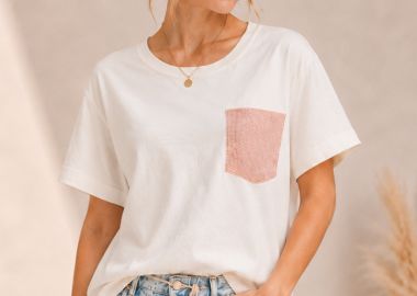 casual T-shirt strass τσέπη Digger - PerfectDress.gr - 