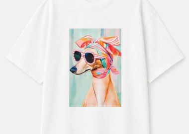 casual T-shirt Stylish Dog λευκό - PerfectDress.gr - 