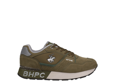 Χακί ανδρικό sneaker - BEVERLY HILLS POLO CLUB - 