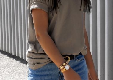 CHAKI BOYFRIEND TSHIRT - sense-shop - 