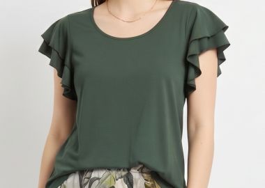 ΧΑΚΙ ΜΠΛΟΥΖΑ ΜΕ ΒΟΛΑΝ ΜΑΝΙΚΙΑ - Anna Raxevsky - 