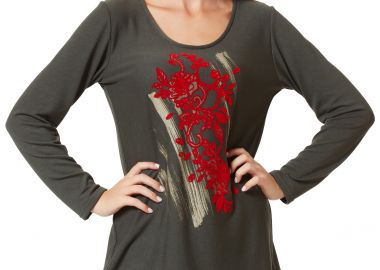 ΧΑΚΙ ΜΠΛΟΥΖΑ ΠΛΕΚΤΗ ΜΕ ΤΥΠΩΜΑ - Anna Raxevsky - 